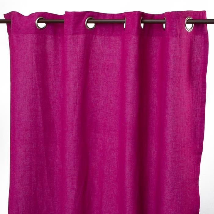 MELANGE - Rideau 100% Coton grande hauteur aspect chic 150 x 250 cm Violet