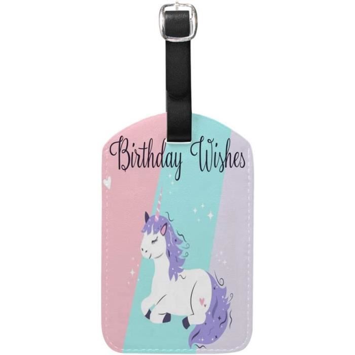 Étiquette Bagage Licorne Kawaii & Voyage Paisible