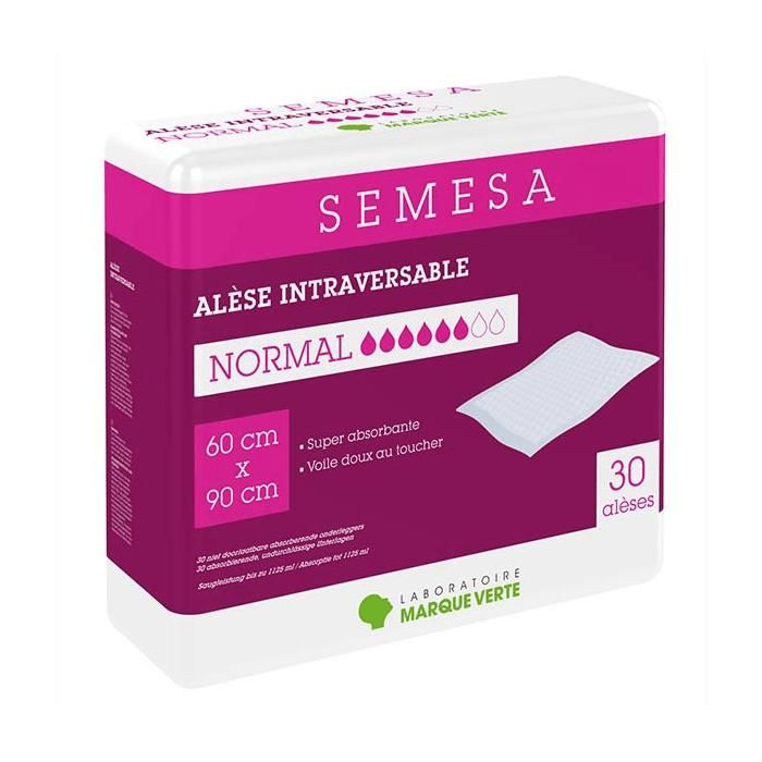 Marque Verte Semesa Alèse Intraversable Normal 60cm x 90cm 30 Unités