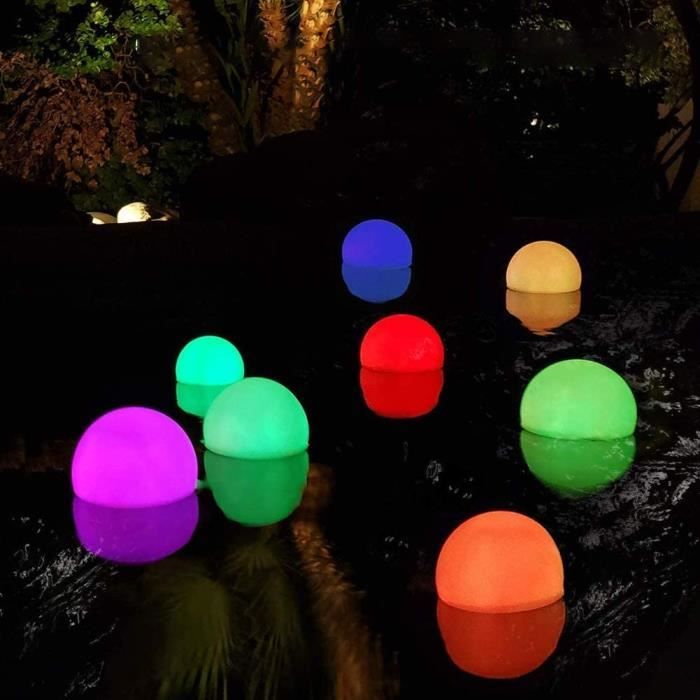 Hojalis Lot De 2 Boules Lumineuses Piscine Flottantes 40cm - 16 Couleurs RGB LED IP68 Étanche Avec Télécommande