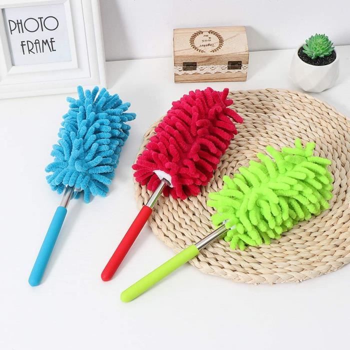 Plumeau En Microfibre Avec TêTe Pliable, Plumeau RéUtilisable Avec Tige