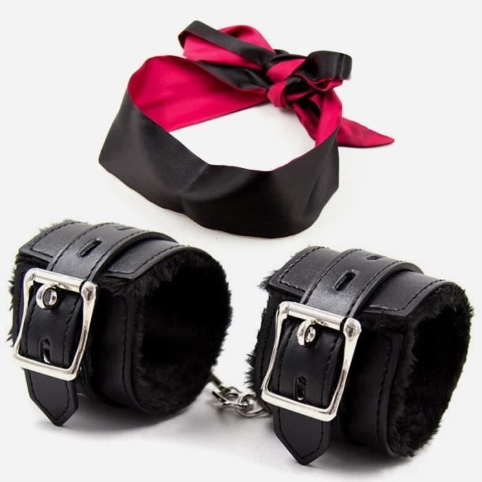 Menottes En Simili Cuir Pour Jeu érotique - Noir, Ajustables, Jouet Intime