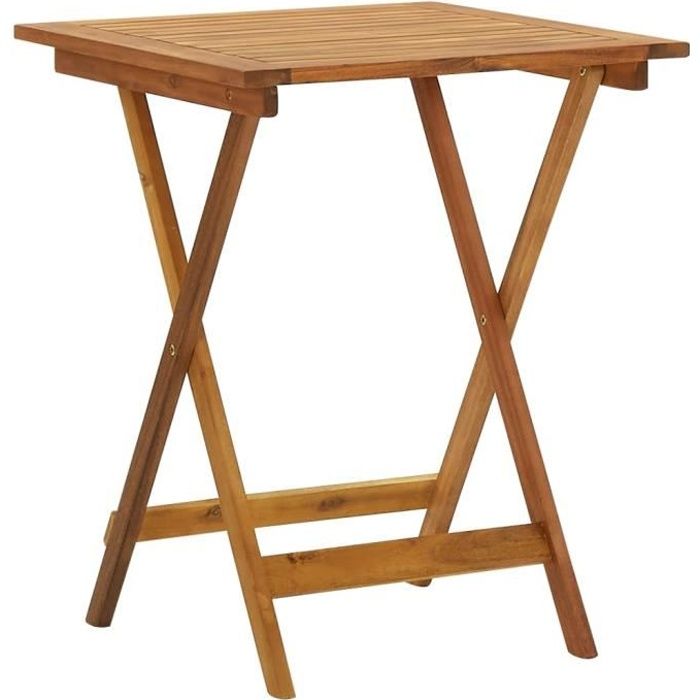 Table Pliante - MM Meuble - MEXP - Bois dacacia massif - Pliable - Résistance aux intempéries