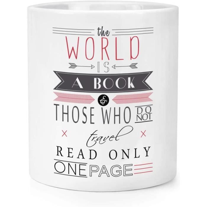The World Est Un Livre Citation Maquillage Brosse Crayon Pot Cdiscount Beaux Arts Et Loisirs Creatifs