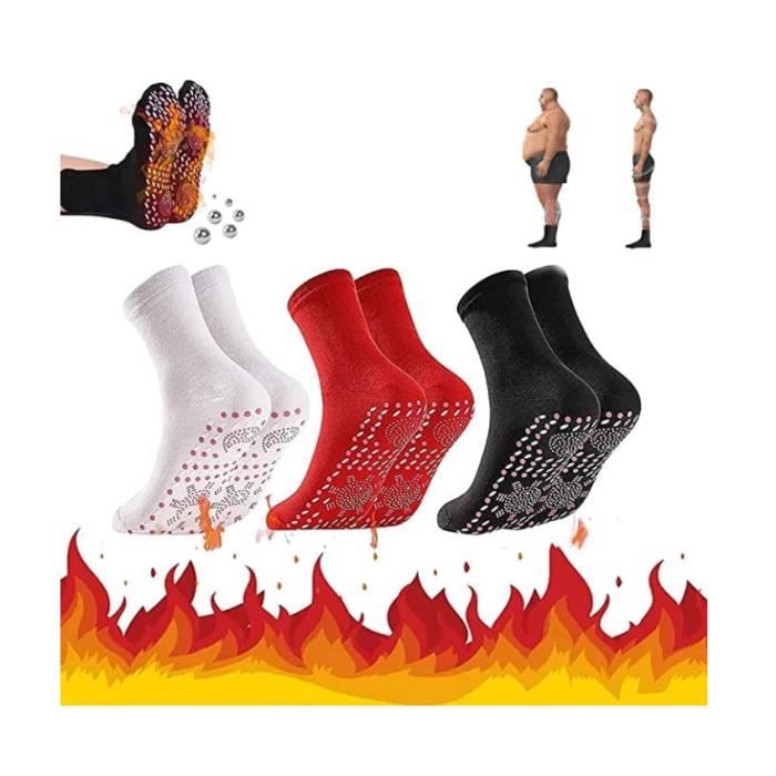 Chaussettes Chauffantes Tourmaline - Lot De 2 Paires Unisexes Noir - Pour Ski, Randonnée, Pêche - Auto-chauffantes