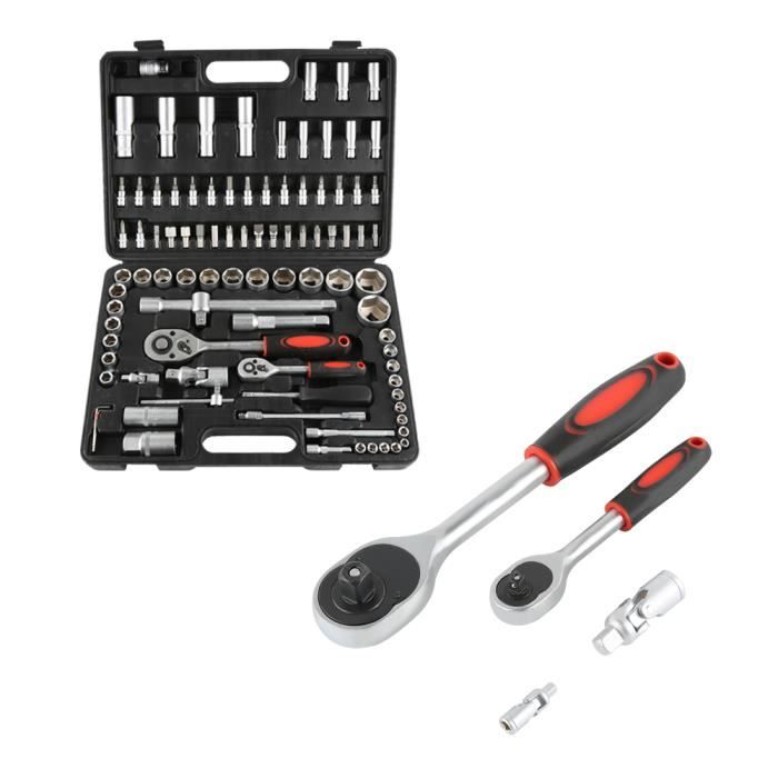JEOBEST® Mallette à outils 94 pcs - Kit de Outil Réparation Set Socket Clé à Cliquet