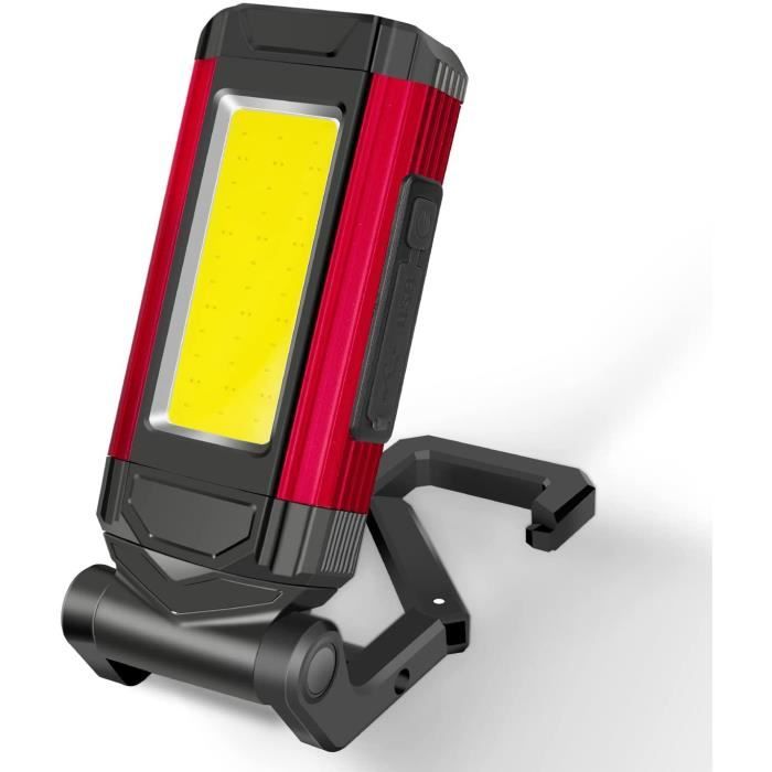 Baladeuse LED Rechargeable Puissante, Lampe Torche Travail Portable Pliable  avec Lumière Rouge,Lampe de Poche avec 7 Modes Adaptée - Cdiscount Bricolage