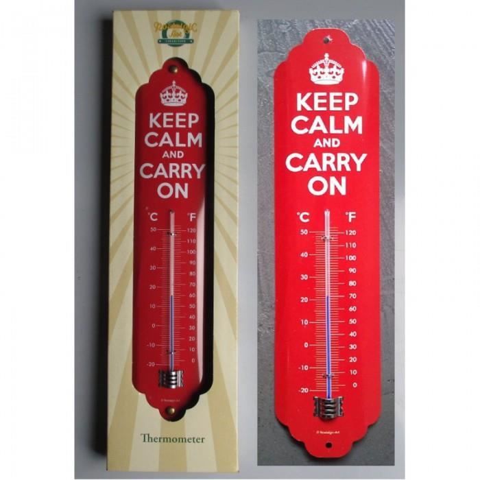Thermometre Keep Calm Deco Humour Tole Metal Pub Drole Cdiscount Jardin