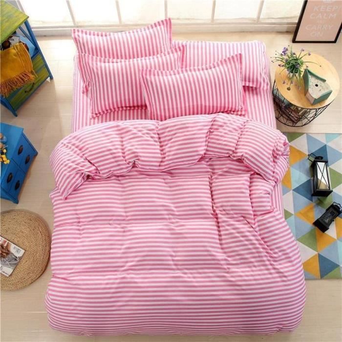Housse De Couette Twin Pottery Barn – Rayures Roses, 100% Coton, Enfant/ado