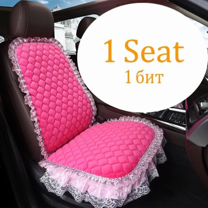 1 Front Pink -Housse de siège de voiture en peluche, coussin de siège en  velours et dentelle, protection de siège de voiture pour fe - Cdiscount Auto