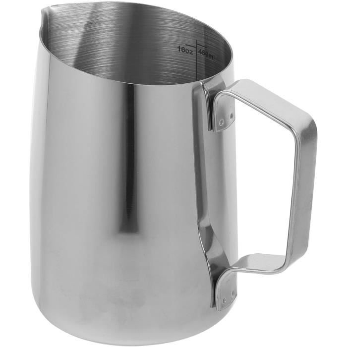 Pichet à Lait 600 Ml Avec Stylo Latte - Acier Inoxydable 304, Revêtement Téflon, Pour Café Et Mousse