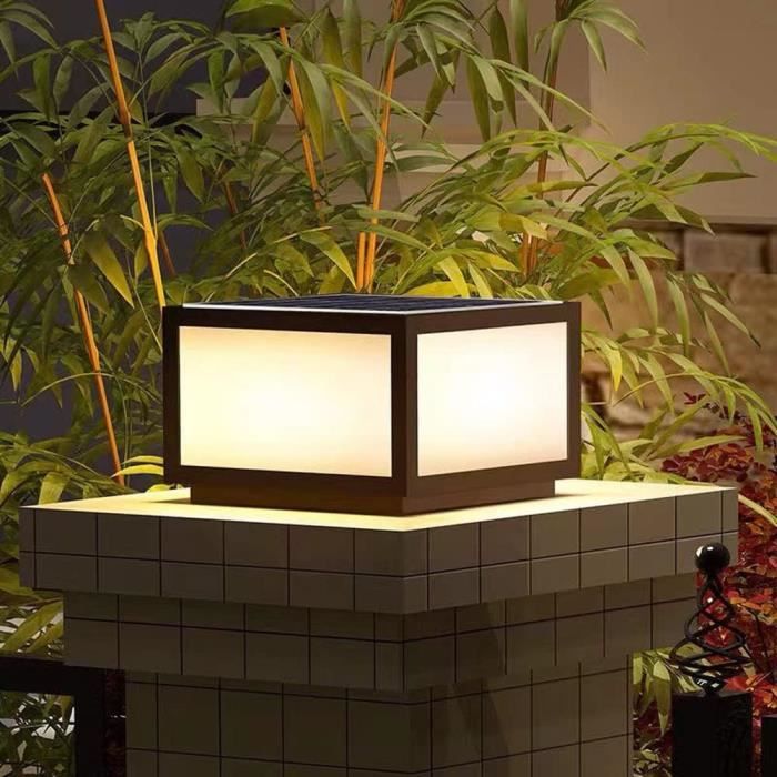 Lampe Solaire Extérieure Pour Jardin, Terrasse, Pilier - IP65 étanche - Design élégant, Automatique (allumage à La Nuit)