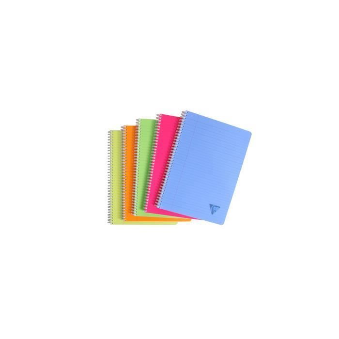 Cahier Clairefontaine Linicolor Fresh - A4 180 Pages Grands Carreaux - Spirale Double
