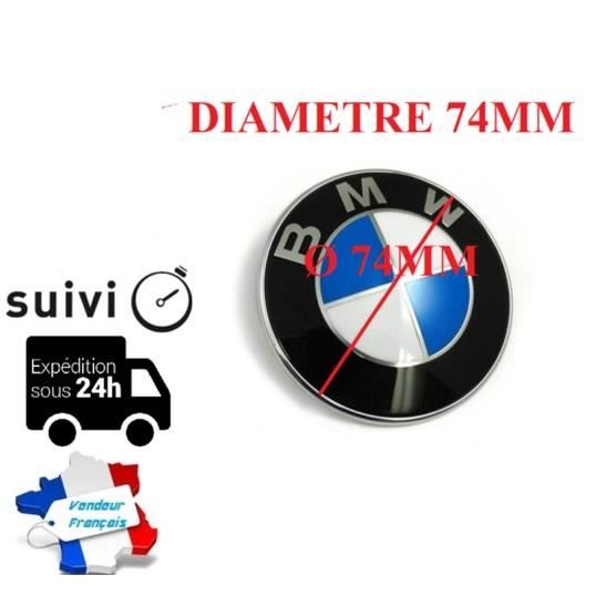Logo BMW 74mm COFFRE Emblème E46 E90 E92 E60 E34 E36 E39 BMW BLEU