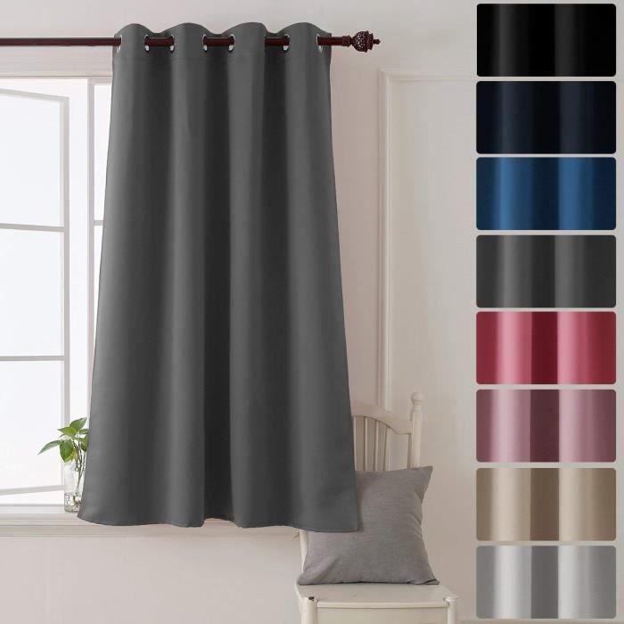Deconovo Oeillets Rideaux Occultants Gris Isoltant Thermique Rideaux Chambre Adulte Pour Enfant Bebe 132x138cm Cdiscount Maison