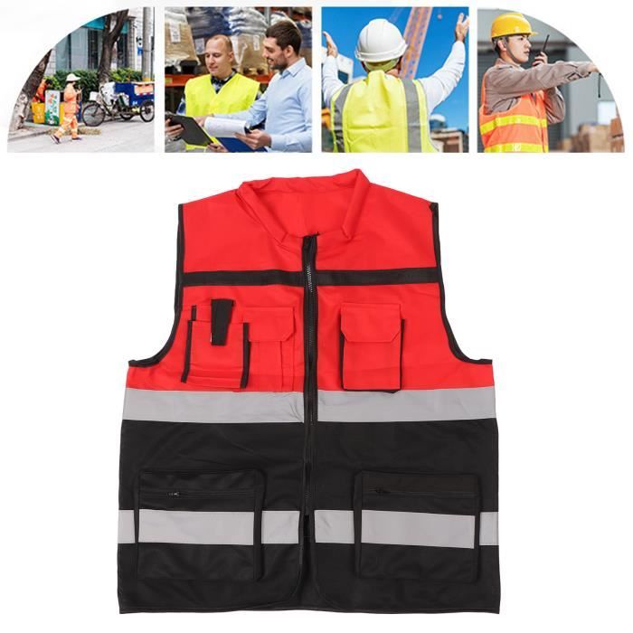 Gilet De Sécurité Réfléchissant - Avec Poche Téléphone - Homme/femme, Réglable - Pour Vélo, Course, Marche Nocturne