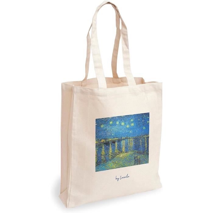ANATTASOUL Tote Bag Femme,Sac en Toile Imprimé,Sac Fourre-Tout