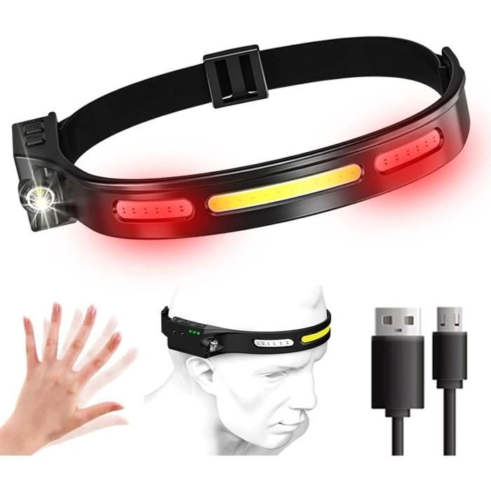 Lampe Frontale LED Rechargeable USB 500 Lumens - Étanche IP5, Portée 110m, Pour Outdoor