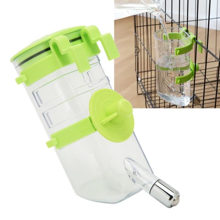 Abreuvoir Automatique Suspendu Pour Lapin - 500 Ml, Système à Gravité, Facile à Installer - Pour Lapins, Cochons D'Inde, Hamsters (vert)