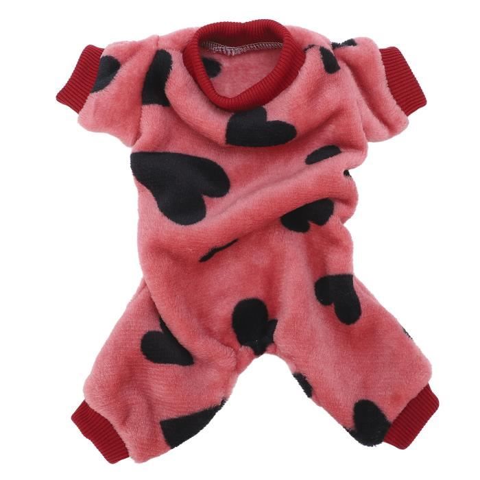 LAN Combinaisons en peluche pour chien Pyjamas mignons pour animaux pour les chiots de petit chien (S)