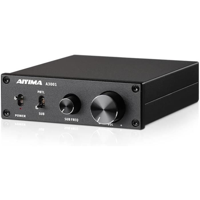 AIYIMA A01 Mini Amplificateur Hi-Fi Classe D 100W X2 - 2.0/2.1 Canaux, Contrôles Basses/Aigus/Treble, Puce TPA3116