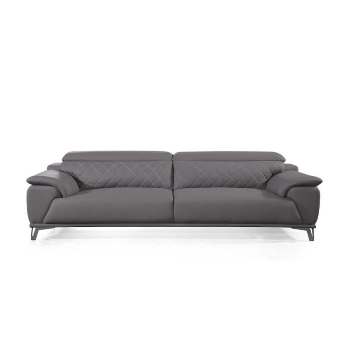 Canapé d'angle 2 places Marron Tissu Design Confort