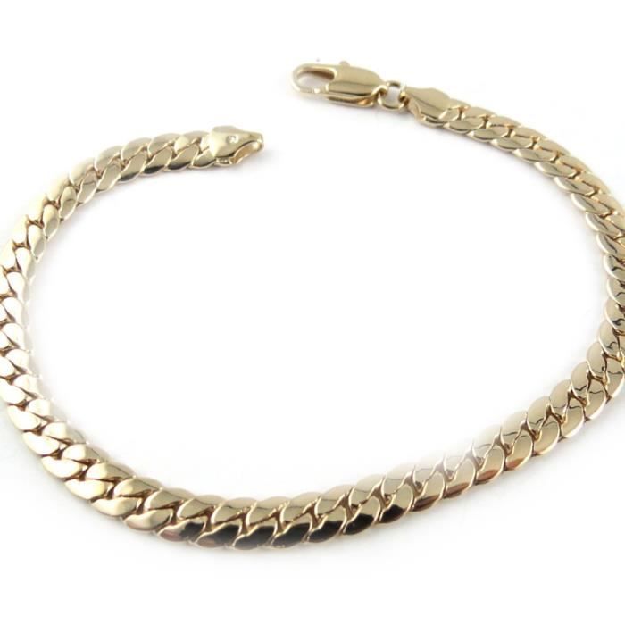 Gourmette Bracelet Plaqué Or - Maille Anglaise, Style Jonc - Occasion