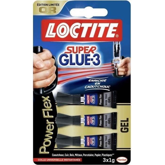 Colle Super Glue 3 Power Flex Loctite Les 3 Tubes De 1g