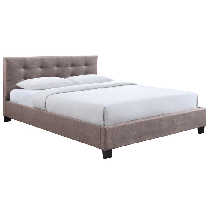 Lit 160 x 200 en tissu camel capitonné MARQUISE - MILIBOO - Contemporain - Design - Sommier inclus Lit 160 x 200 en tissu camel capitonné MARQUISE - MILIBOO - Contemporain - Design - Sommier inclus