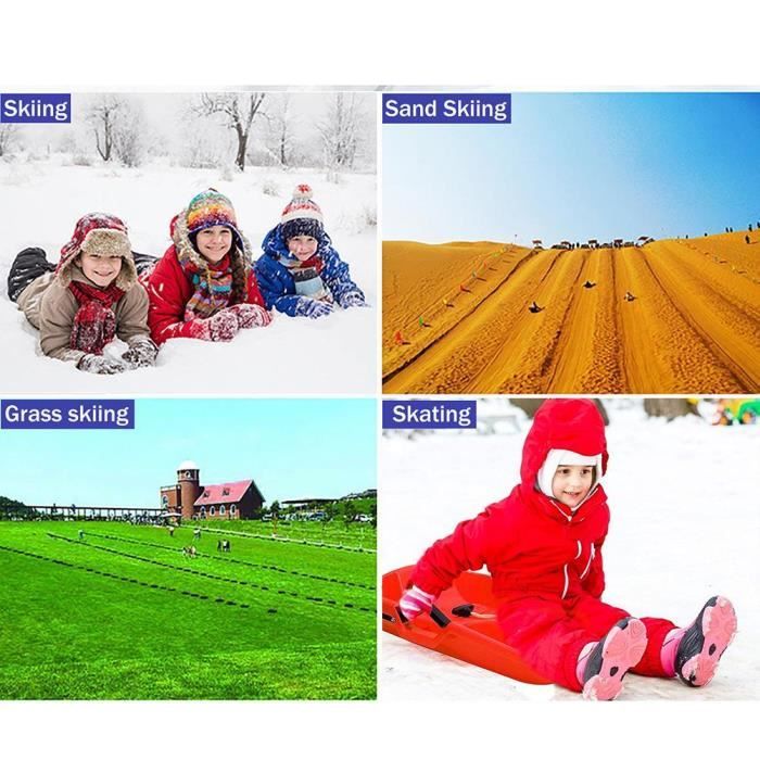 Luge Pour Enfants Avec Frein Et Corde - Bob Luge Ergonomique En Plastique Résistant Idéale Pour La Neige D'Hiver