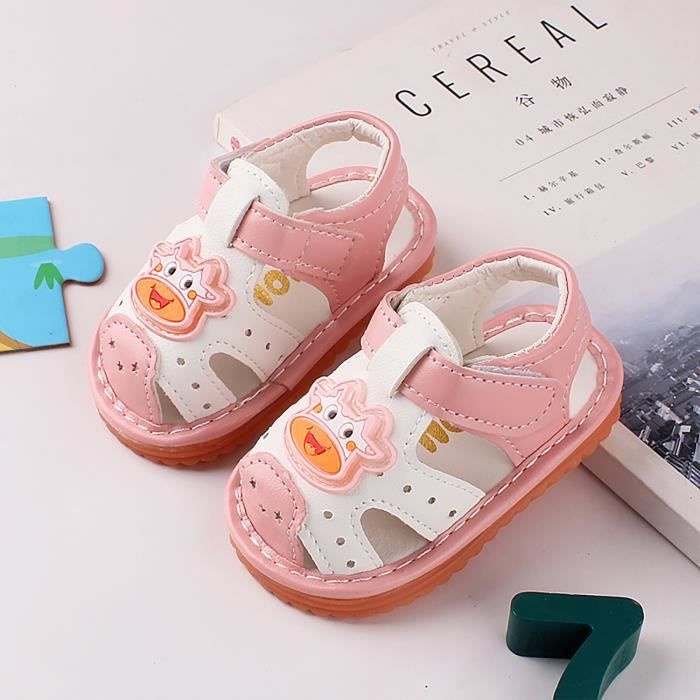 Sandale Tout Petit Bebe Filles Garcons Dessins Animes Veau Avec Voix Mignon Berceau Doux Ete D1422 Rose Cdiscount Chaussures