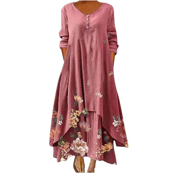 Robe décontractée imprimée col rond