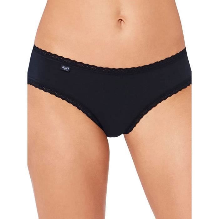 Sloggi Lot De 3 Culottes Femme Tanga Confort - Coton Doux Avec Dentelle, Liberté De Mouvement