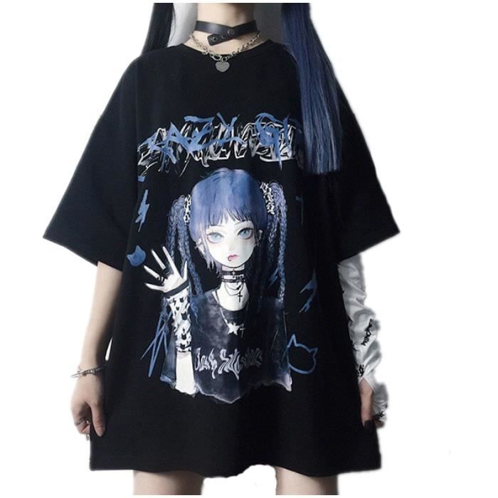 Cool Fille T shirt Femmes Anime Manga Gothique Fille T Shirt