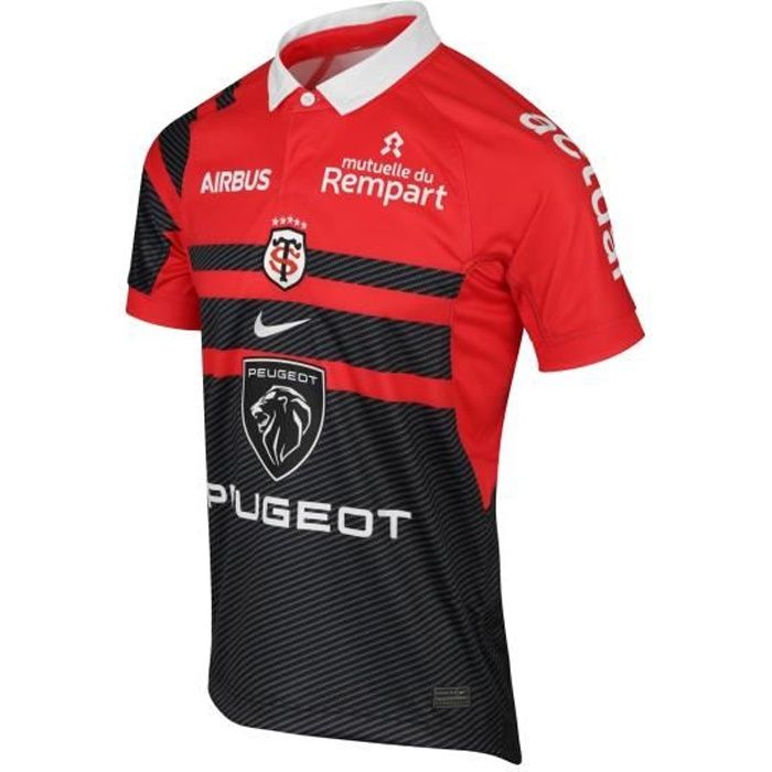 Maillot Stade Toulousain Domicile 2022/2023 Rouge/Noir 100 Polyester Cdiscount Sport
