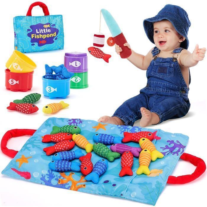 bouet Bebe 1 an Jeux Montessori Pêche a la Ligne pour Enfant 1 2 3 Ans Jouet Éducatif pour Développer la Motricité Fine