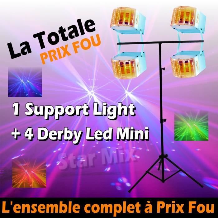 Eclairage et jeux de lumière Party Light & Sound pack de 4 jeux de  lumiere dj derby - stroboscope - miniwave - astro - bar club disco soiree  pa sono anniversaire cadeaux