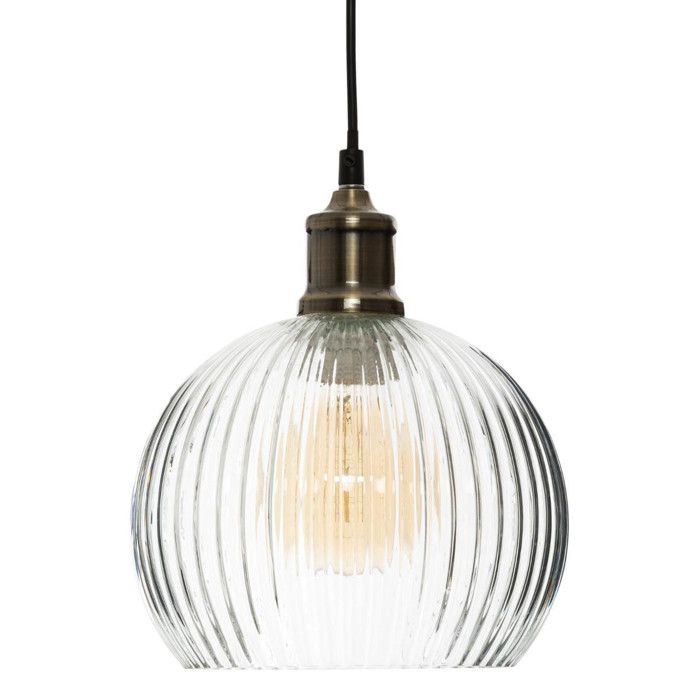 Lampe Suspension Verre Laye 20cm Transparente Lampe Suspension Verre Laye 20cm Transparente