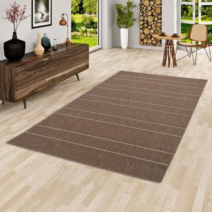 Tapis RUGWORLD 120x160cm – Design 3D Sculpté, Marron-beige, Qualité Supérieure (neuf)