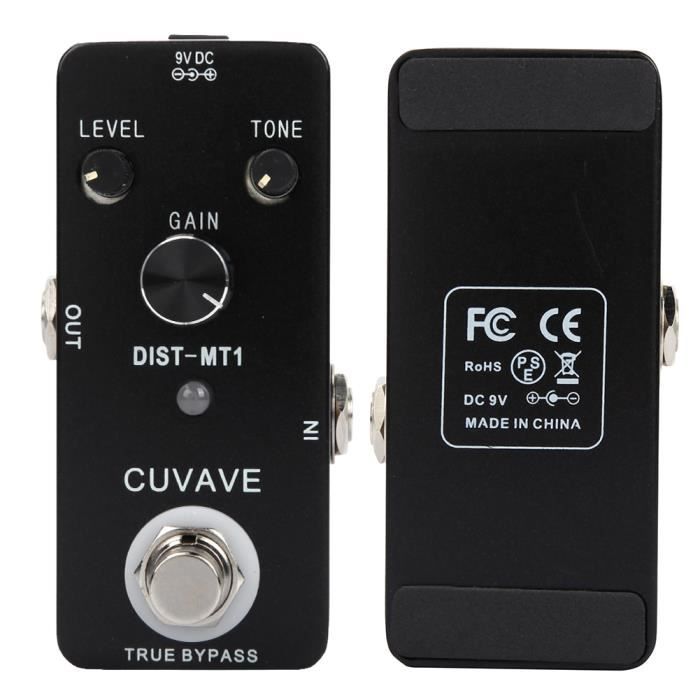 Qiilu Pédale guitare DistortionMT1 Full Metal Shell Distortion Pédale
