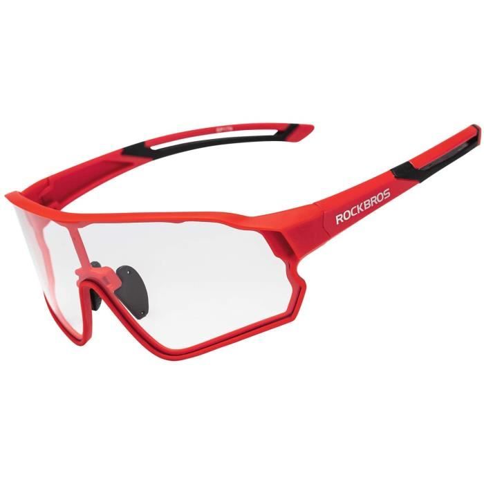 ROCKBROS Lunette Vélo Homme, Cyclisme Lunette de Soleil Photochromique Homme  Femme Anti-UV400 Sport VTT Pêche Course Rouge Rouge - Achat / Vente lunettes  de soleil Mixte Adulte Neuf Charnière flexible - Cdiscount