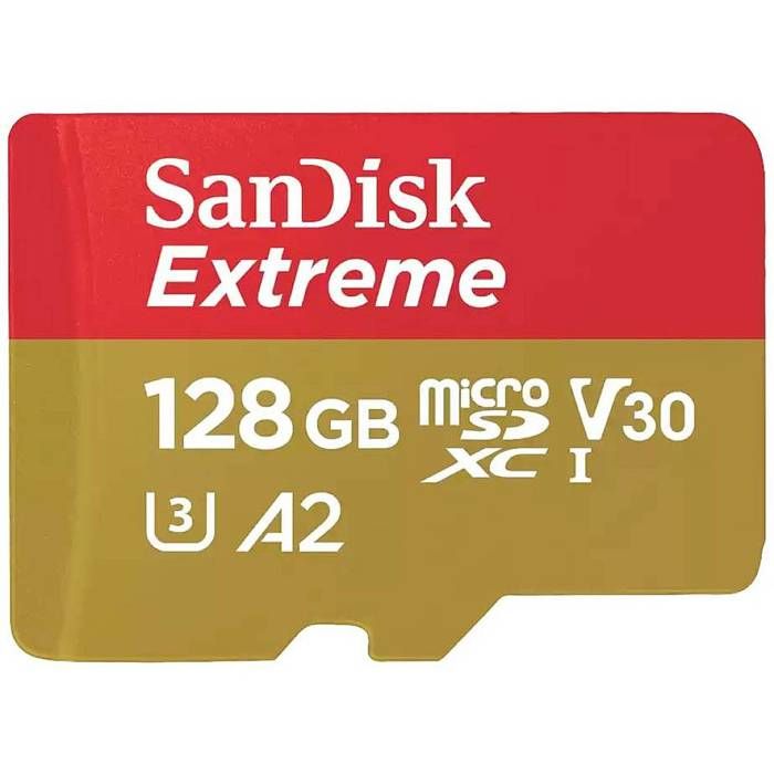 SanDisk Extreme Carte microSDXC 128 GB Class 10 UHS-I v30 Video Speed Class résistance aux chocs étanche
