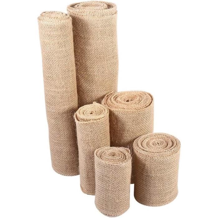 Rouleau de Nappe en Jute 30 cm x 10 m, Chemin de Table,Les Bords
