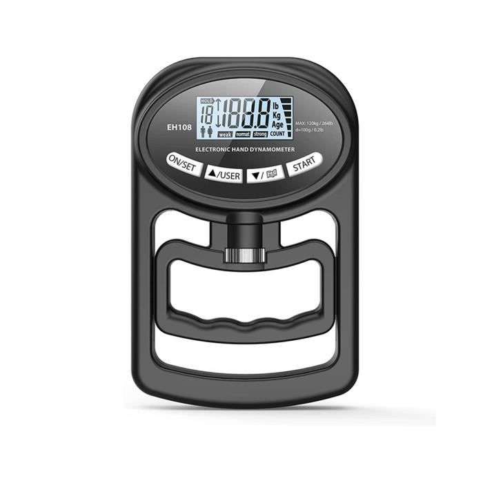 Digitaler Handkraftmesser 120kg - Hand Dynamometer Mit LCD Display Und USB-Ladung