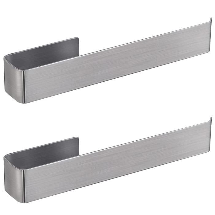 Ruacq Lot De 2 Anneaux Porte-serviettes Nickel Brossé – Base Carrée – Inox Et Alliage Zinc