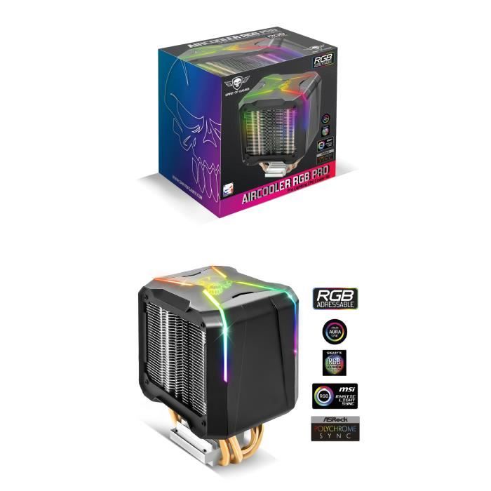 Ventirad – AirCooler – Pro – 120W – RGB adressable – Silencieux 92x92x25mm