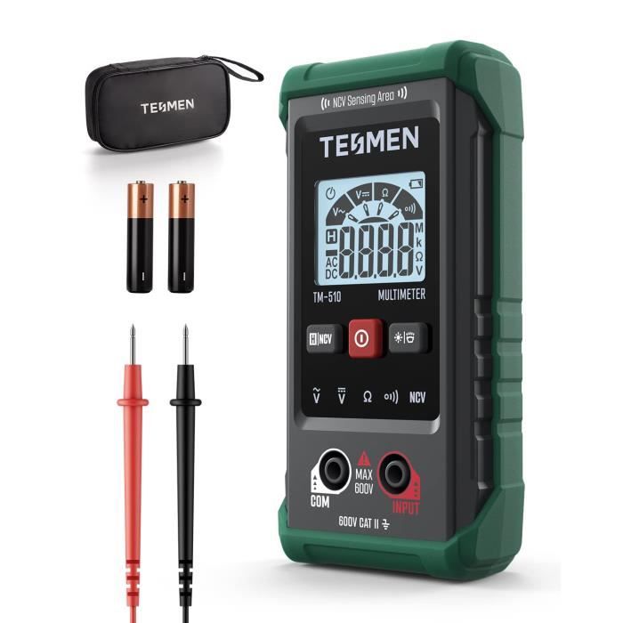 TESMEN -510 Multimetre Numerique, Testeur Electrique 4000 Comptes, Multimetre Professionnel Mesure Intelligente, Auto-Ranging Vo6