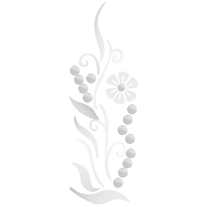 Autocollant mural acrylique autocollant fleur bleue miroir moderne pour