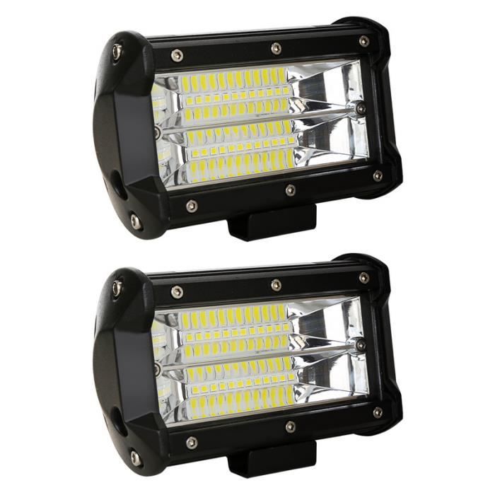 2 Phares De Travail LED Carrés 30W 2500LM - Ampoule Ambre 3000K, IP67, Pour 4x4, Tracteur, Bateau