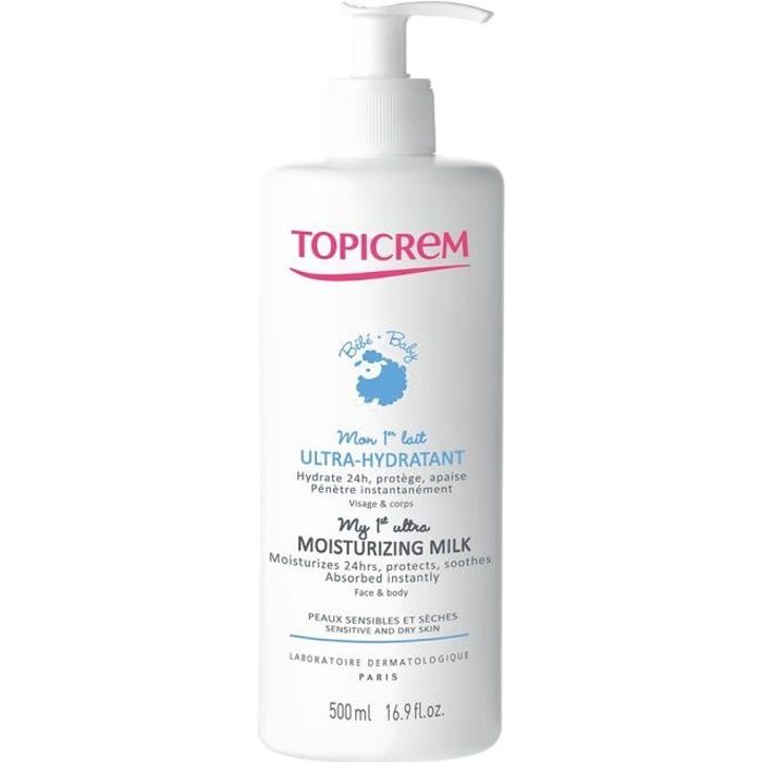 Topicrem Bebe Mon 1er Lait Ultra Hydratant Visage Et Corps Peaux Sensibles Et Seches 500ml Cdiscount Au Quotidien
